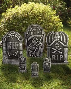 6-teiliges Halloween Grabstein Set 48cm