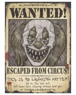 Horror-Clown Wanted Poster