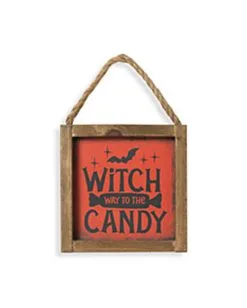 "Witch Way To The Candy" Halloween Wandbild 15cm