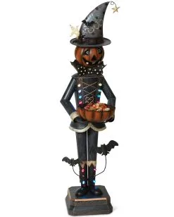 Metall Kürbis Butler Leuchtend 140cm