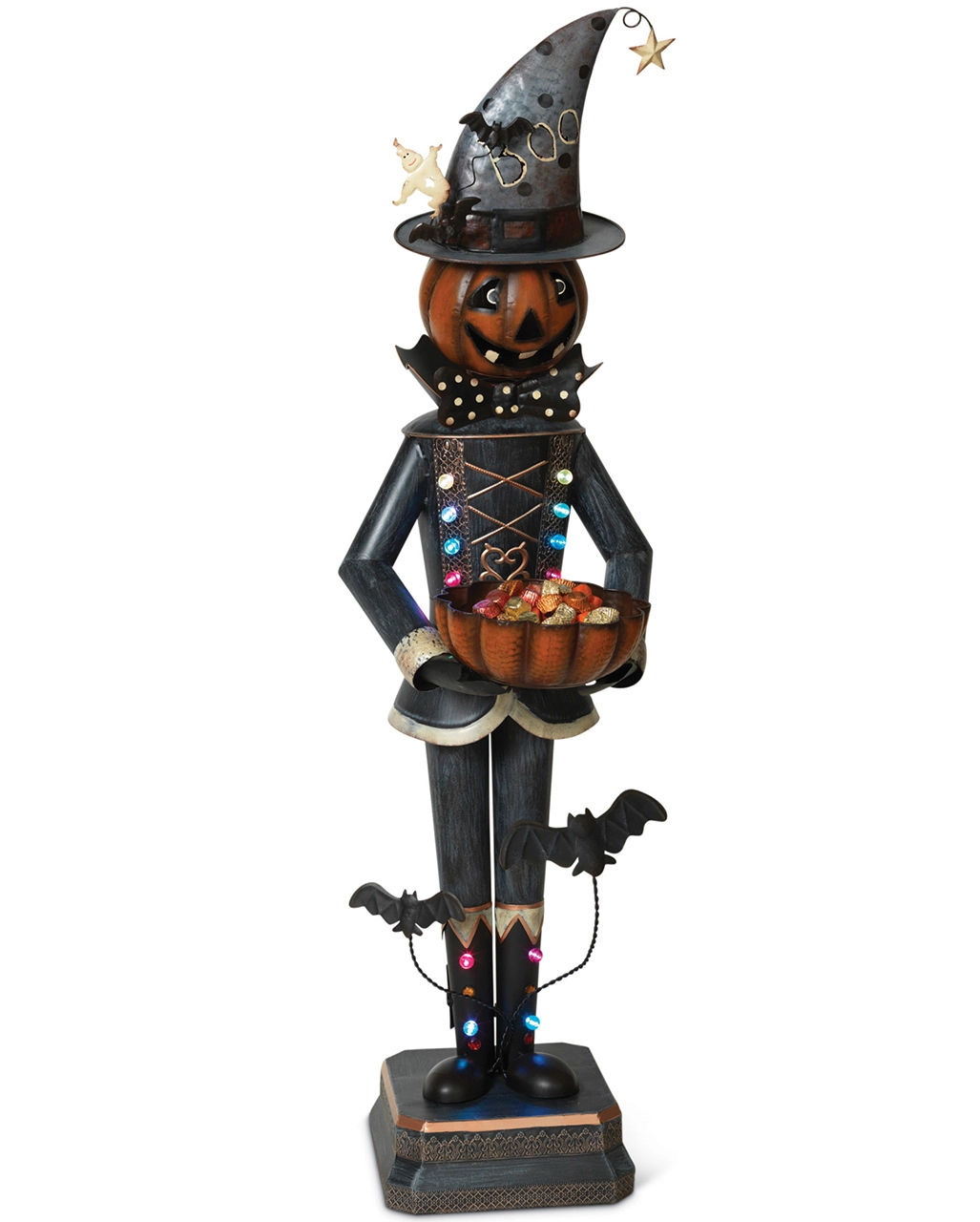 Metall Kürbis Butler Leuchtend 140cm