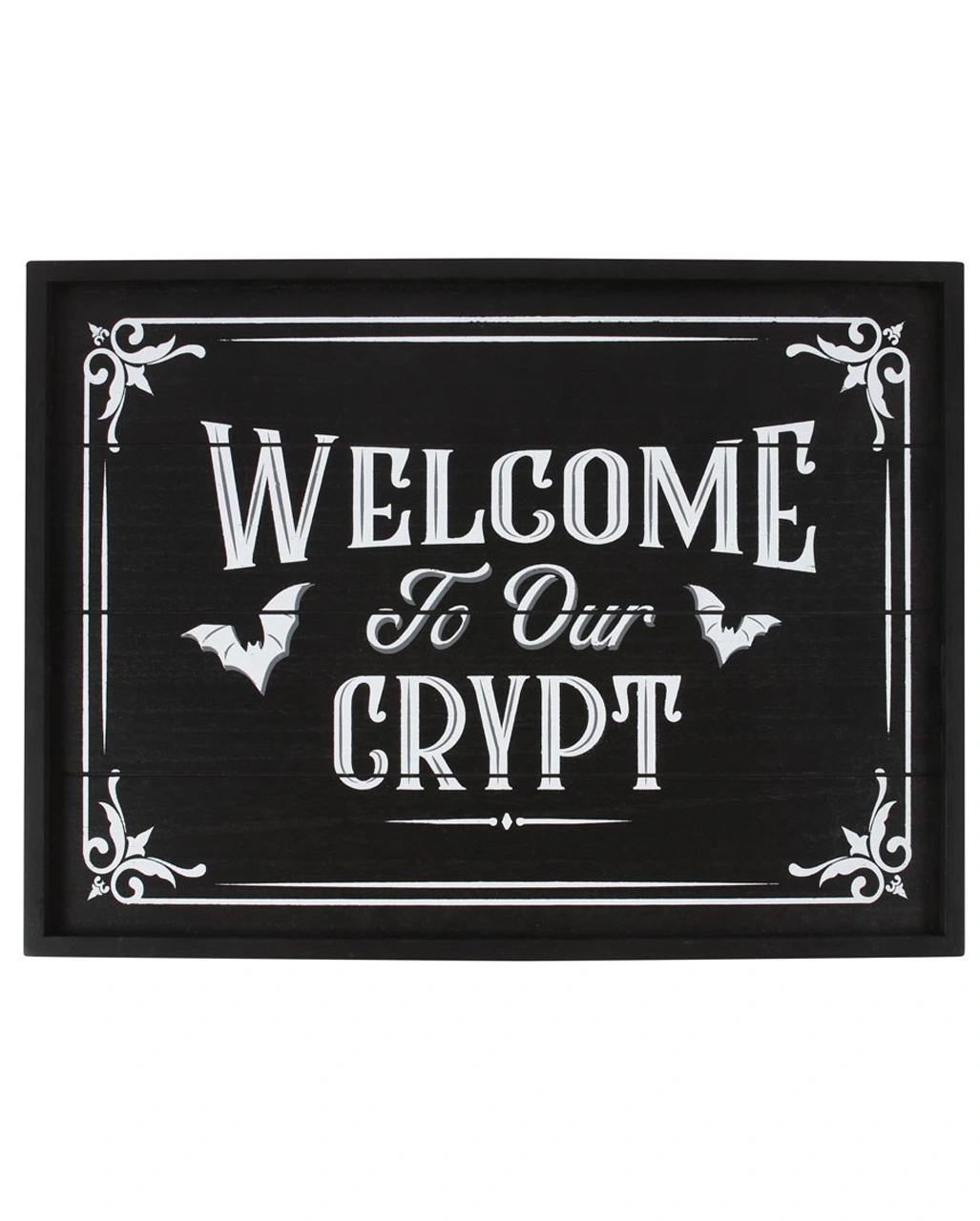 "Welcome To Our Crypt" Wandschild 40cm